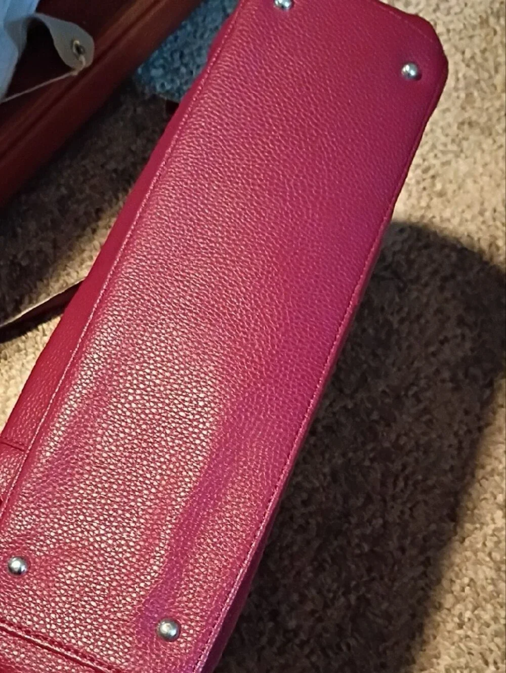 Liz Claiborne Red Pebbled Leather Tote